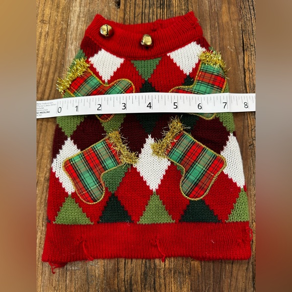 Festive Red and Green Dog Sweater - Picture 9 of 10